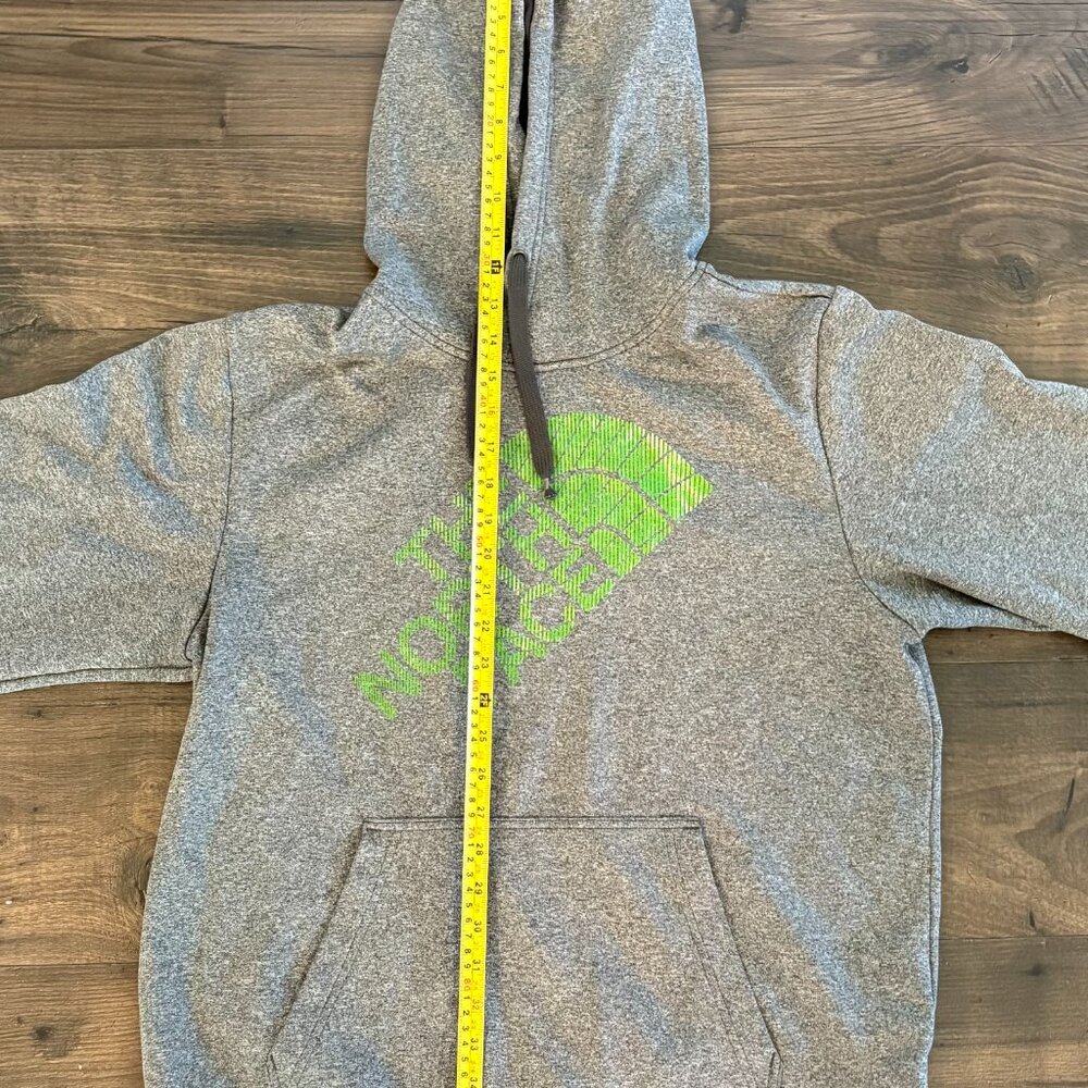 The North Face Men's Pullover Hoodie L Heather Gray Green Logo Hiking Outdoor - Picture 3 of 11